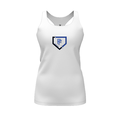 [FT0TRBWH-FYS-LOGO1] Decker Racerback Tank Top (Female Youth S, White, Logo 1)