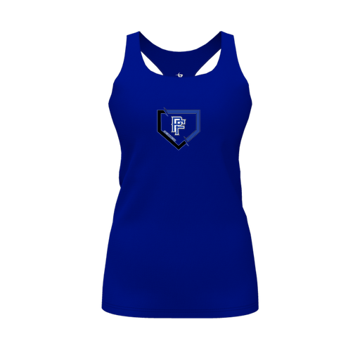 [CUS-DFW-RCBK-PER-RYL-FYS-LOGO1] Racerback Tank Top (Female Youth S, Royal, Logo 1)