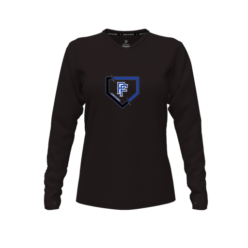 [FTLVCFBK-FYXS-LOGO1] Comfort T-Shirt (Female Youth XS, Black, V Neck, Logo 1, Long Sleeve)