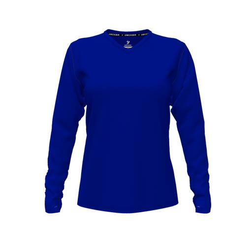 [FTLVCFRY-FYXS] Comfort T-Shirt (Female Youth XS, Royal, V Neck, None, Long Sleeve)