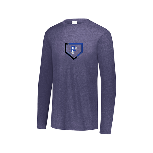 [3075.U22.XS-LOGO1] Decker Men's Tri-Blend T-Shirt - Long Sleeve (Adult XS, Navy, Logo 1)